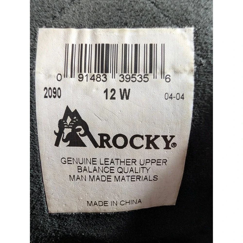 Rocky 2090 Mens Black Leather Paratrooper Side Zip Combat Boots 12 W Wide